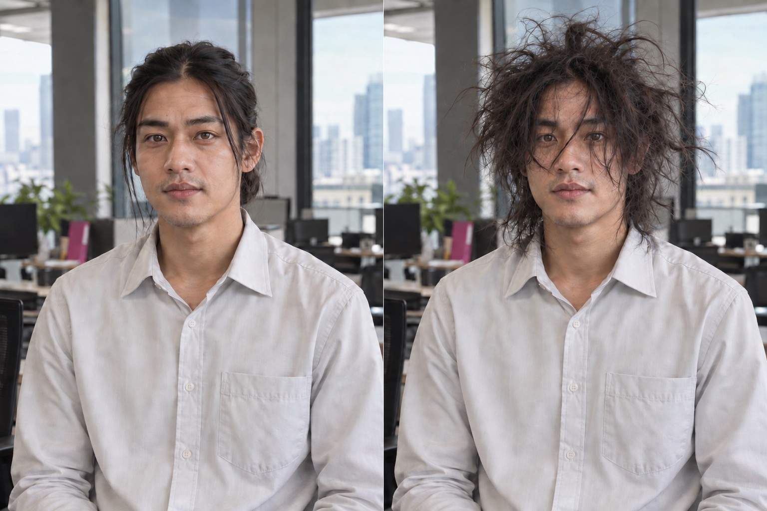 Long hair, neatly arranged
